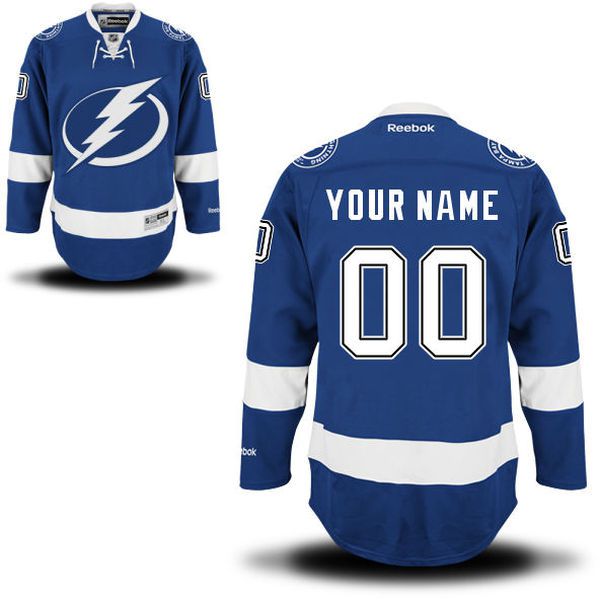 Reebok Tampa Bay Lightning Men Premier Home Custom NHL Jersey - Blue